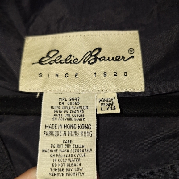 Eddie Bauer Black Nylon Trekker Trench Pockets Size Large - Picture 4 of 11